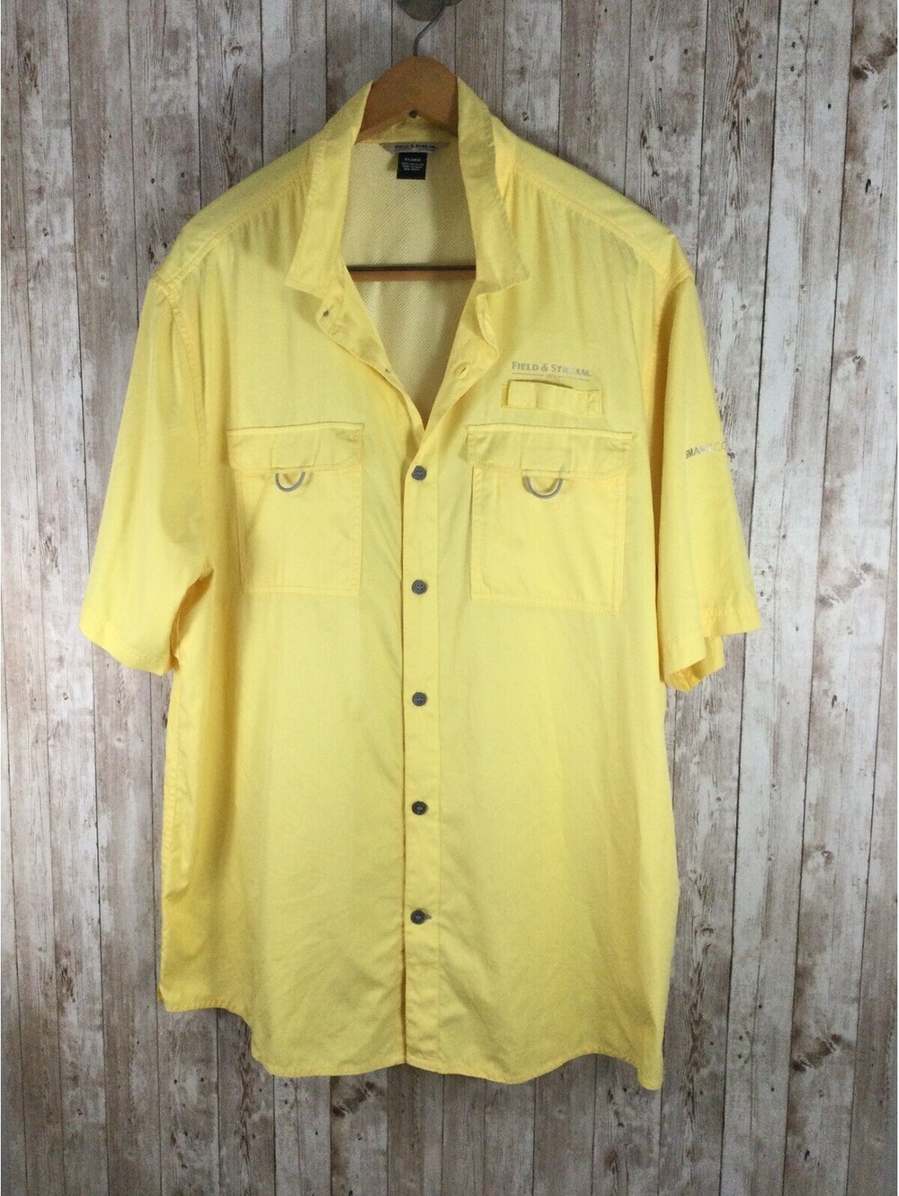 FIELD & STREAM Men's XL VENTED Fishing Shirt Short Sleeve Button Up smart Cool